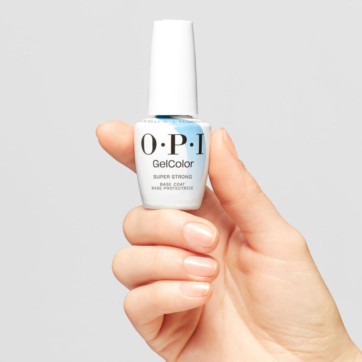 OPI GelColor Gel Nail Polish Super Strong Base Coat with brush close-up