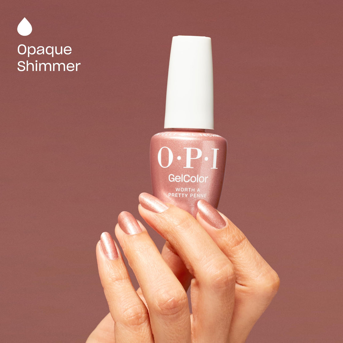 OPI GelColor Gel Nail Polish Worth a Pretty Penne Copper Brown Shimmer with Intelli-Brush
