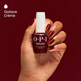 OPI GelColor Got the Blues for Red Gel Nail Polish close-up of colour