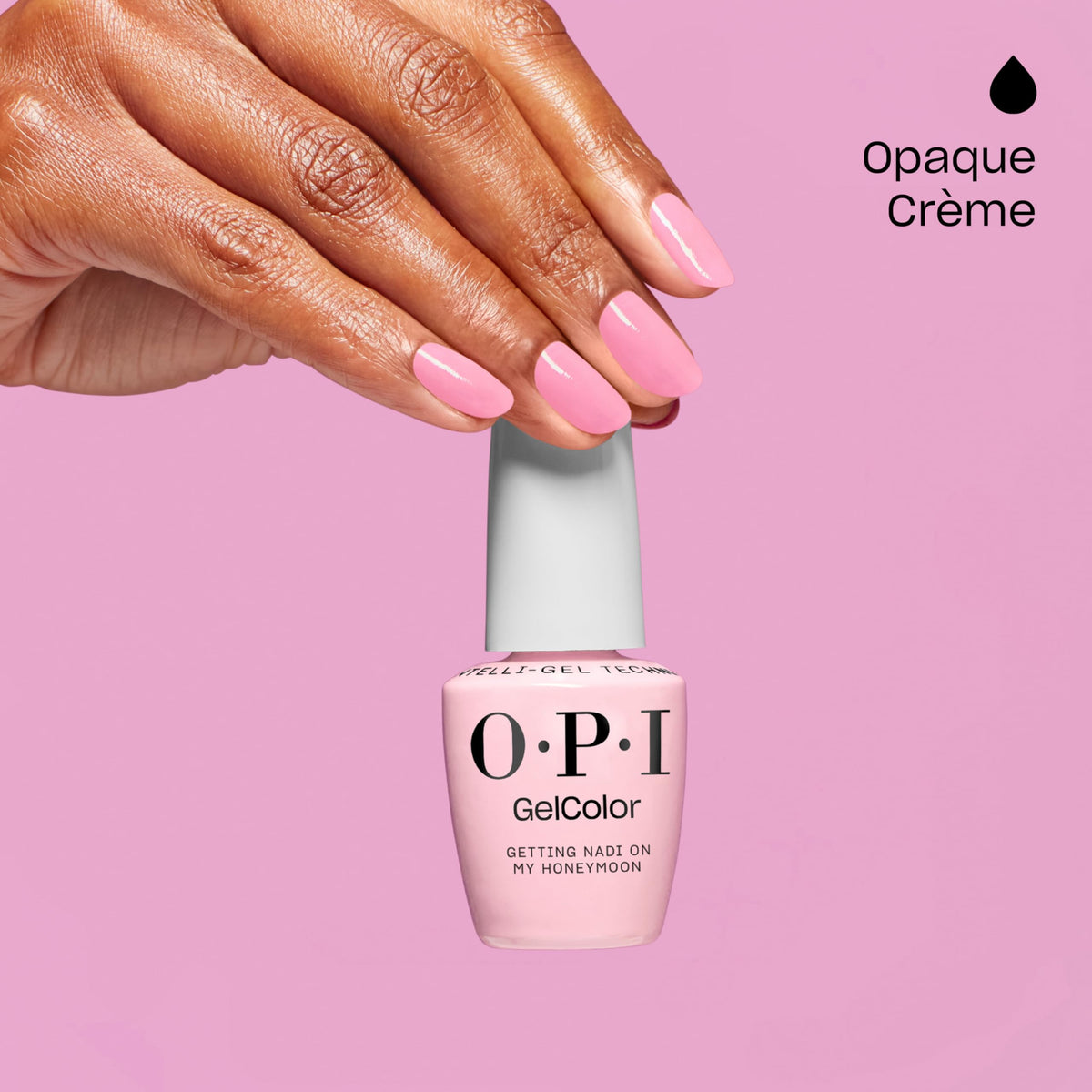 OPI GelColor Hibiscus Pink Gel Nail Polish application on nails