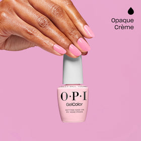 OPI GelColor Hibiscus Pink Gel Nail Polish application on nails