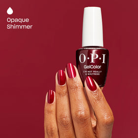 OPI GelColor I'm Not Really a Waitress nail polish application process