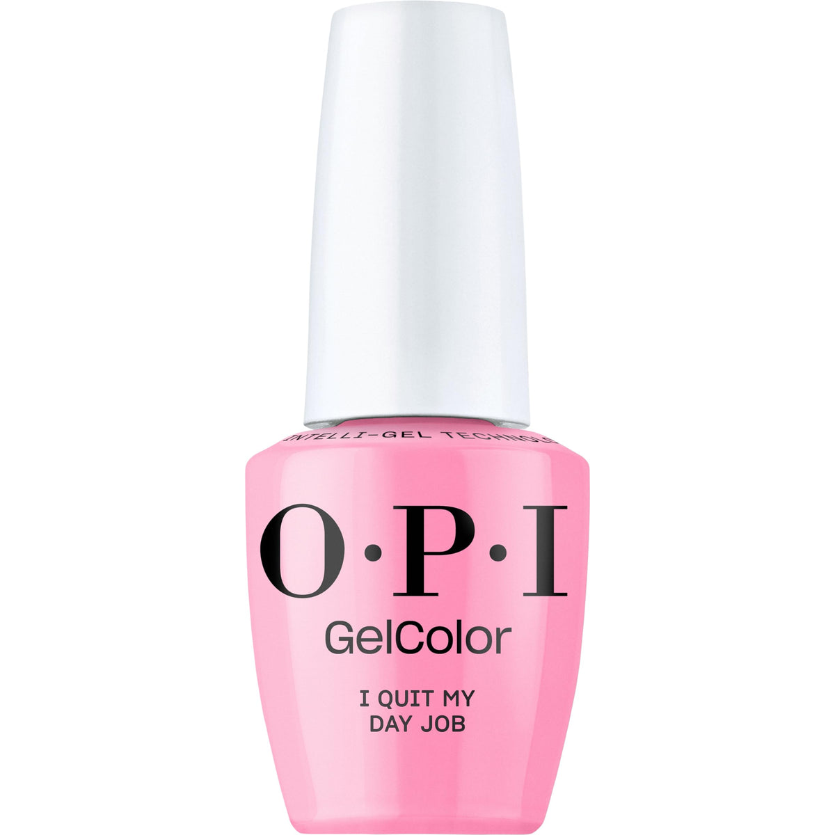 OPI GelColor I Quit My Day Job bright pink crème nail polish front view