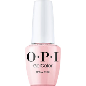OPI GelColor It's a Girl! sheer soft baby pink nail polish front view