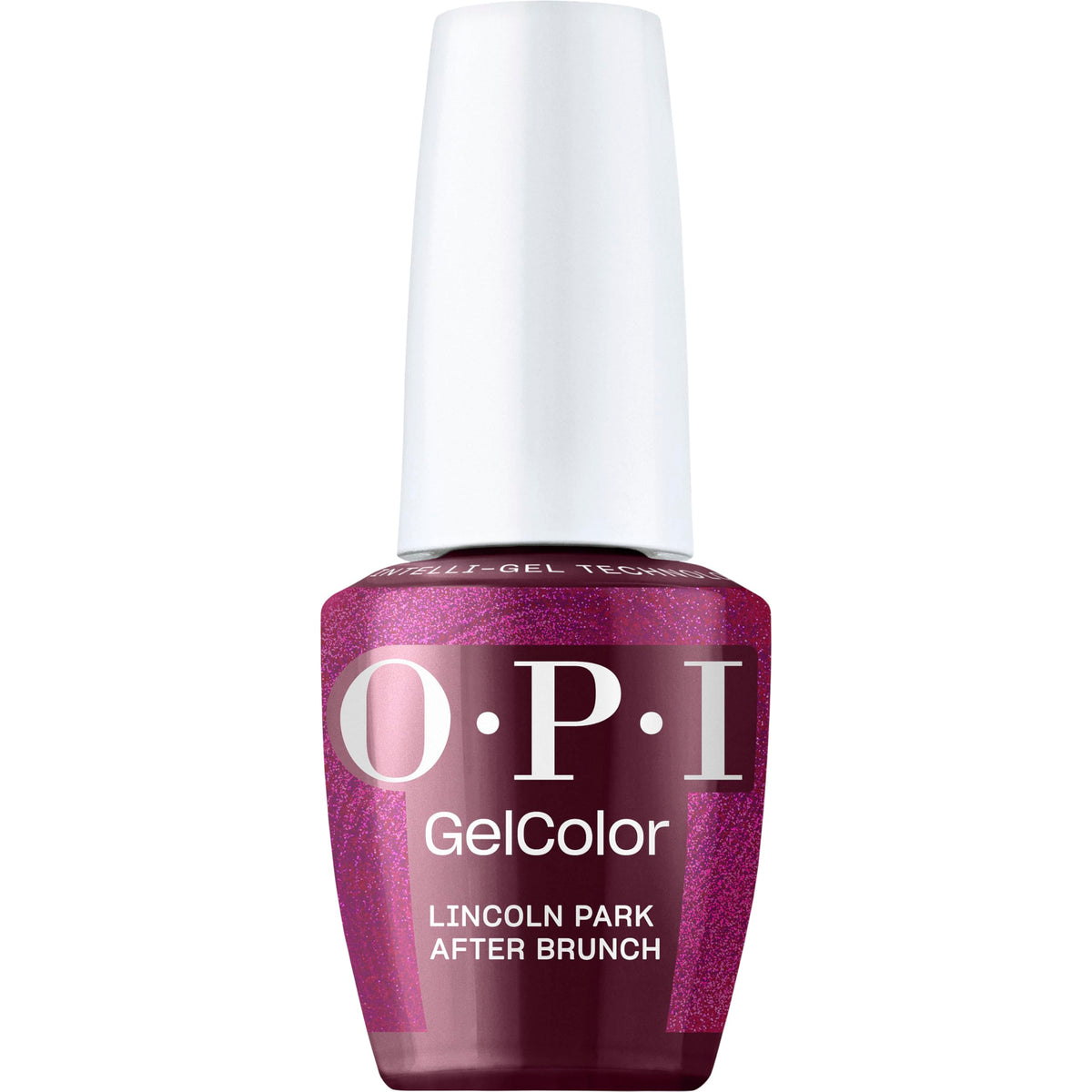 OPI GelColor Lincoln Park After Brunch dark maroon nail polish front view