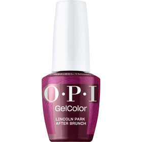 OPI GelColor Lincoln Park After Brunch dark maroon nail polish front view