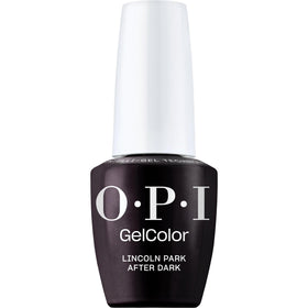 OPI GelColor Lincoln Park After Dark dark purple nail polish bottle front view
