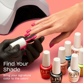 OPI GelColor Mod About You on a nail art display