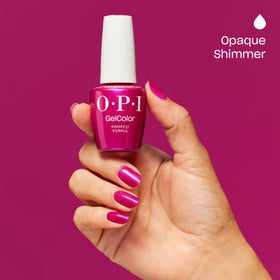 OPI GelColor Pompeii Purple in application process