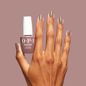 OPI GelColor You Don’t Know Suzi dark grey-brown nail polish with glossy finish