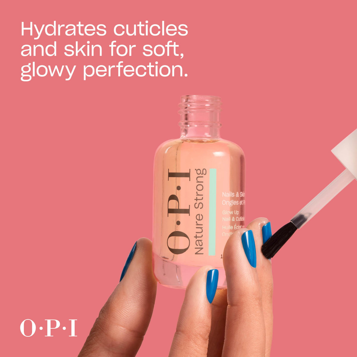 OPI Glow Up Nail & Cuticle Oil on a wooden table