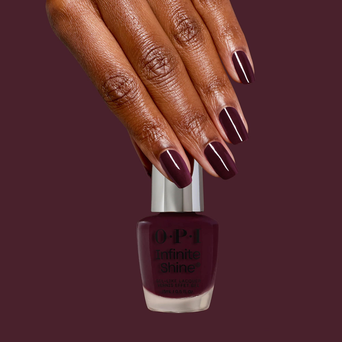 OPI Infiniste Shine Nail Polish Mrs. O’Leary’s BBQ on nails