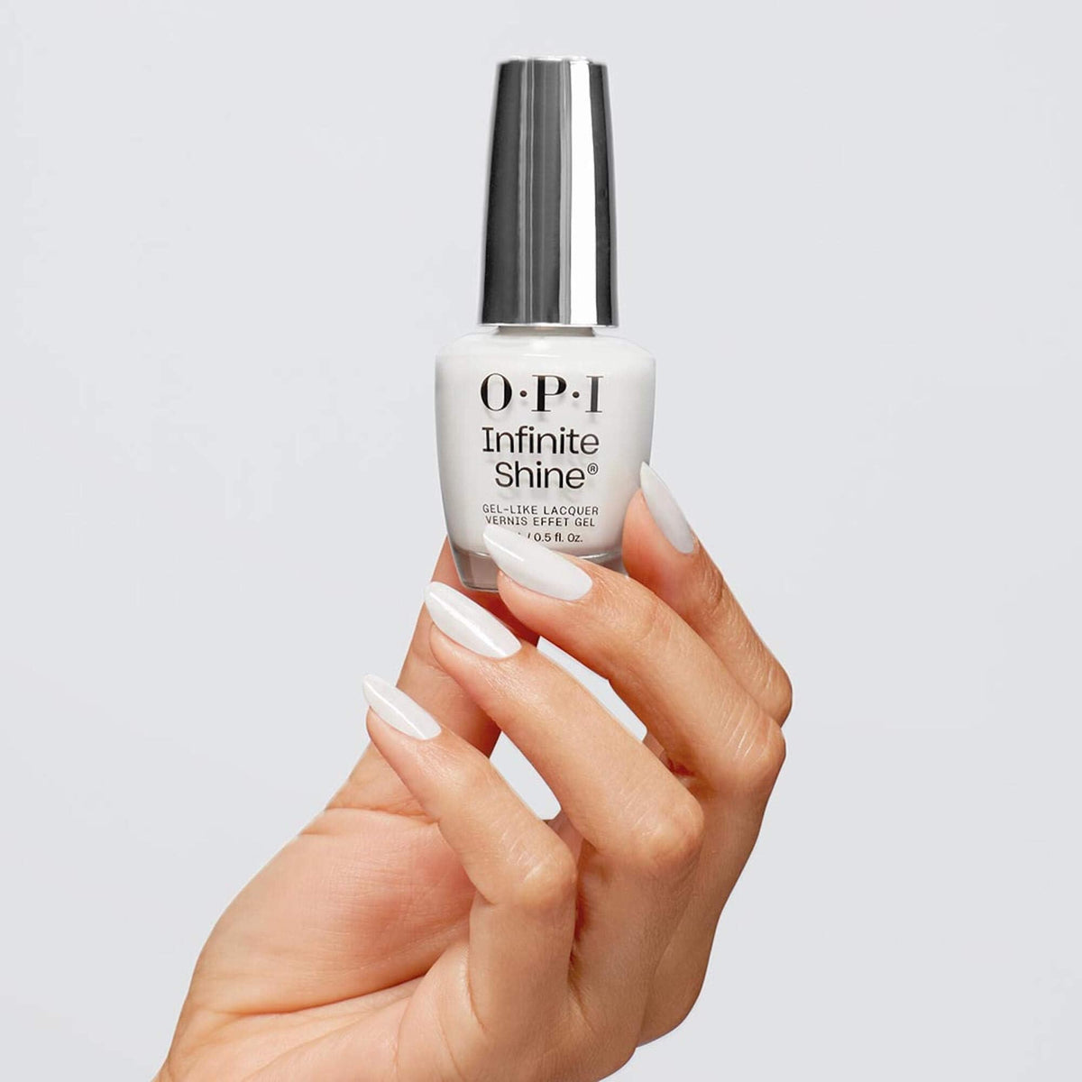 OPI Infinite Shine Alpine Snow bottle with pro-wide brush