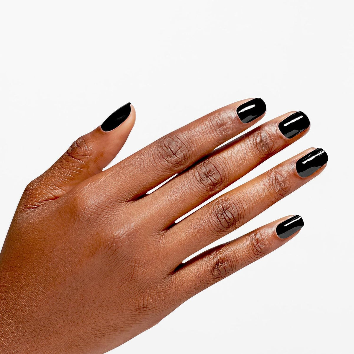 OPI Infinite Shine Black Onyx Nail Polish application on nails