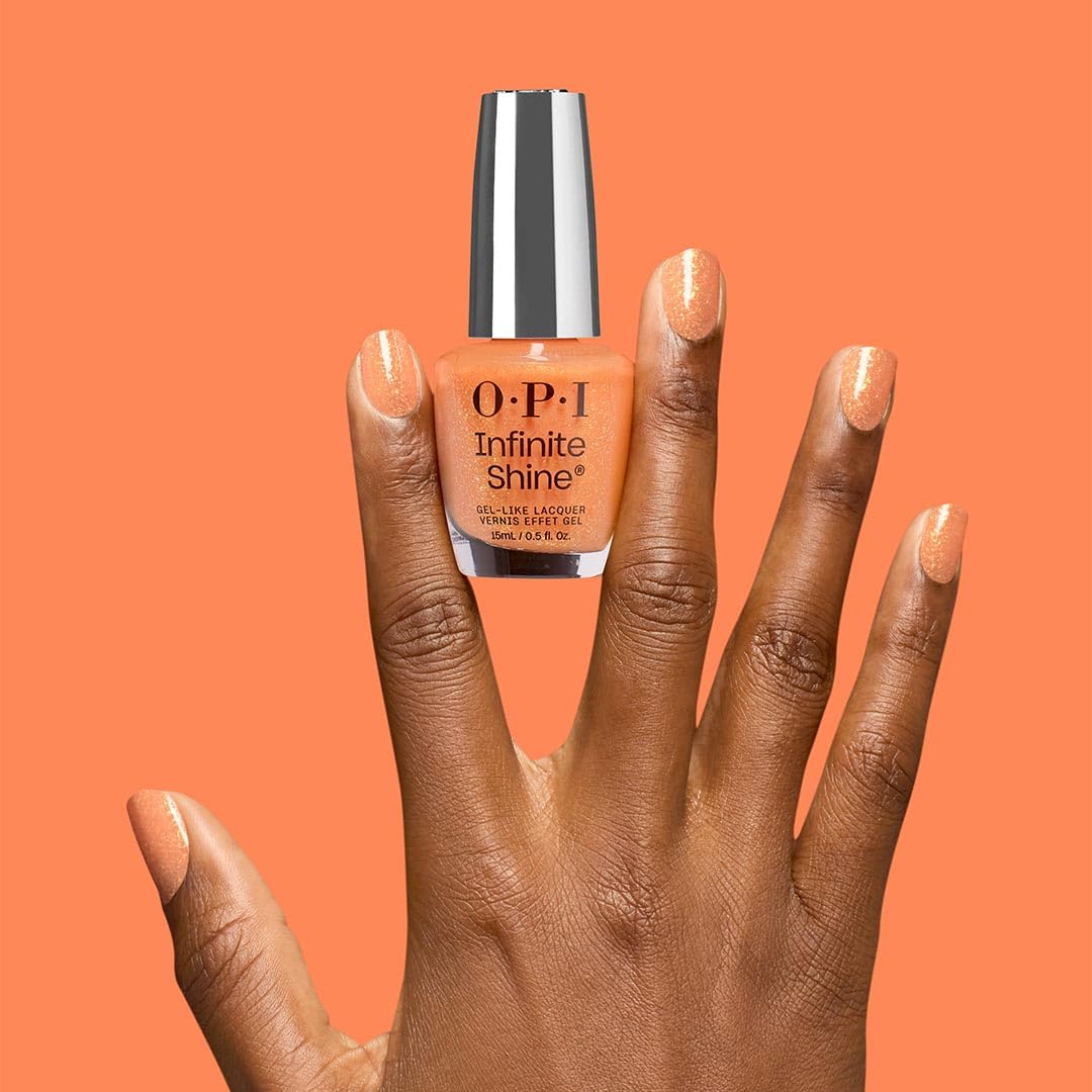 OPI Infinite Shine Nail Polish Dreamsicle application on nails