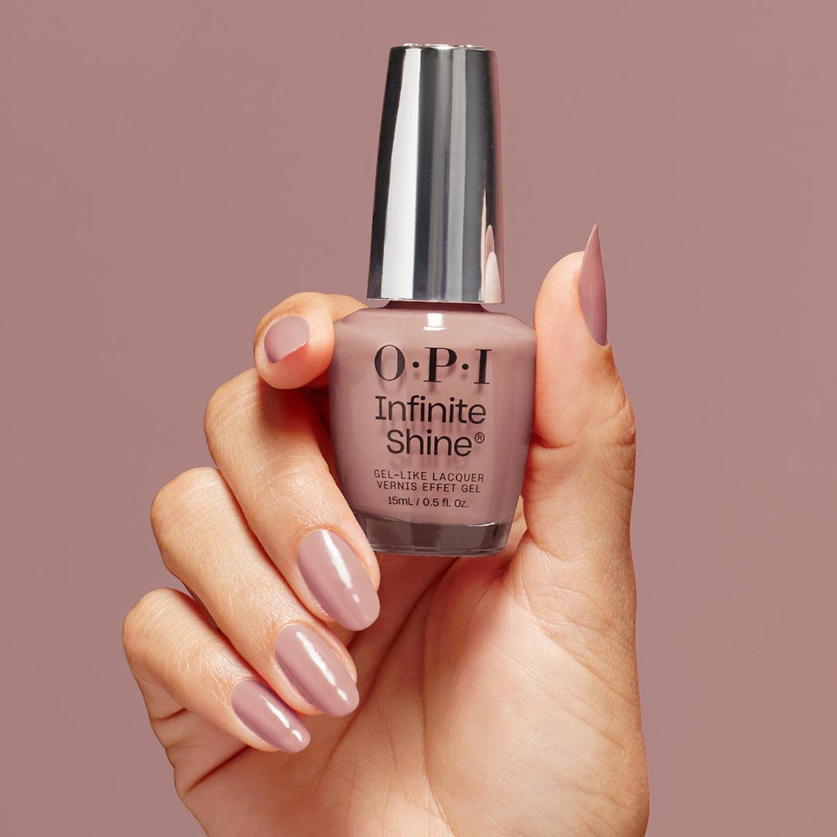 OPI Infinite Shine Nail Polish Dulce de Leche application process