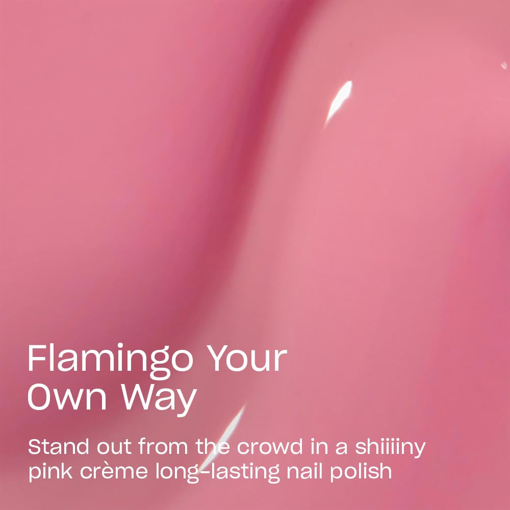 OPI Infinite Shine Nail Polish Flamingo Your Own Way brush close-up