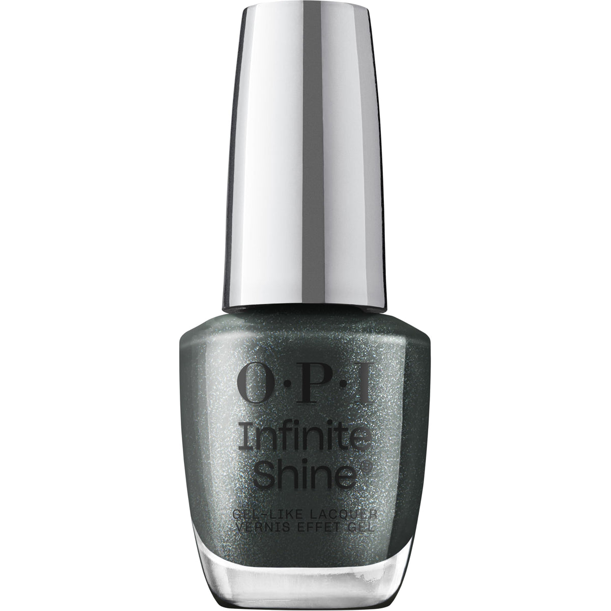 OPI Infinite Shine Nail Polish Get in Platform-ation dark midnight blue front view