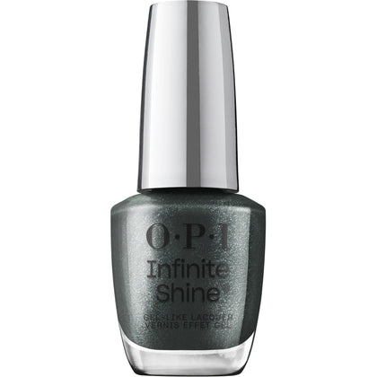 OPI Infinite Shine Nail Polish Get in Platform-ation dark midnight blue front view
