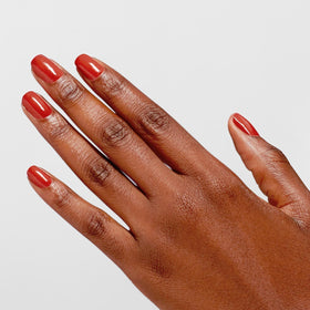 OPI Infinite Shine Nail Polish Knock 'Em Red application process