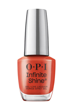 OPI Infinite Shine Nail Polish Knock 'Em Red front view