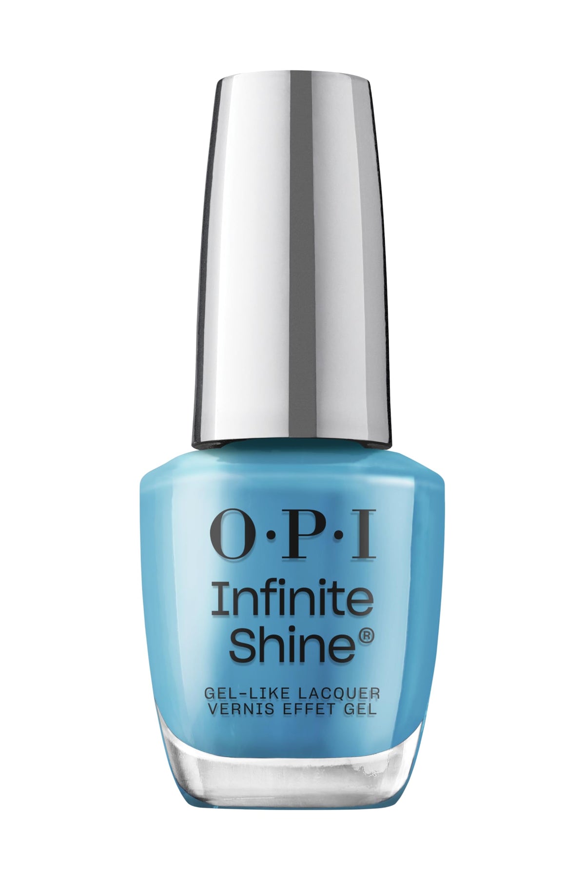 OPI Infinite Shine Nail Polish Never Leavin' Blue front view