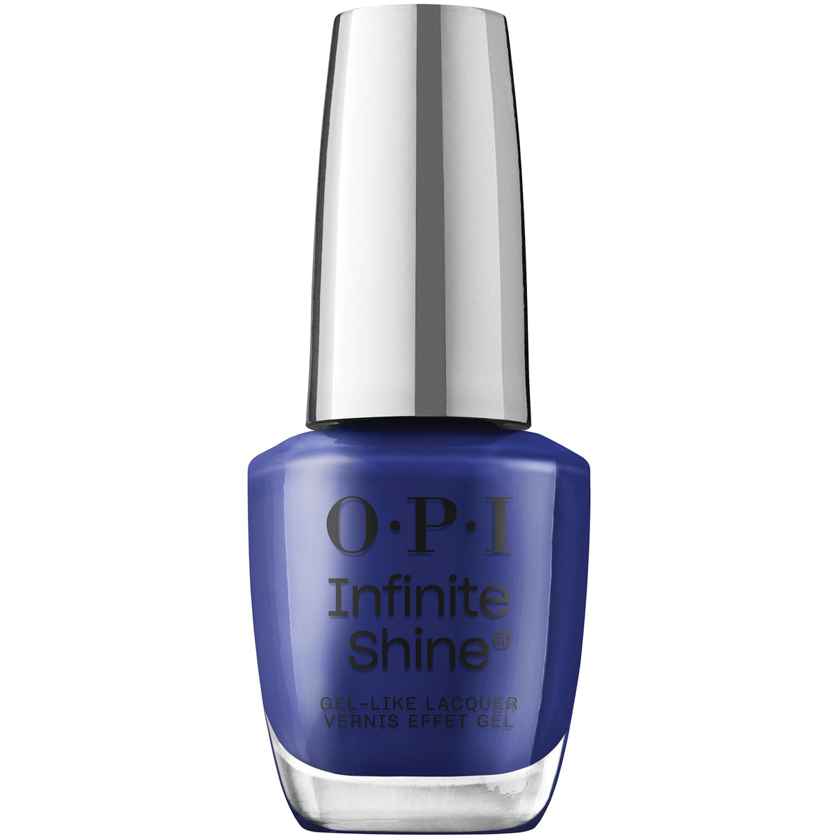 OPI Infinite Shine Nail Polish No Chips on my Shoulder navy blue bottle front view