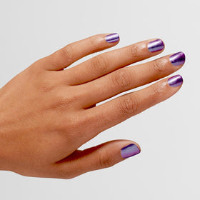 OPI Infinite Shine Nail Polish Purple Reign with base and top coat