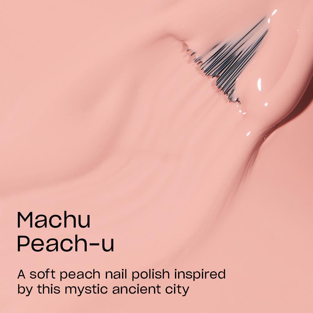 OPI Machu Peach-u nail polish brush close-up