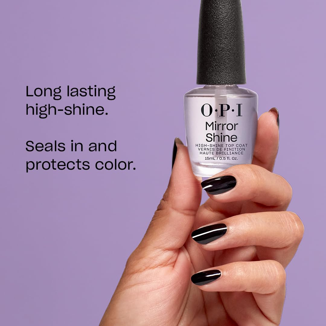 OPI Mirror Shine Top Coat application on nails