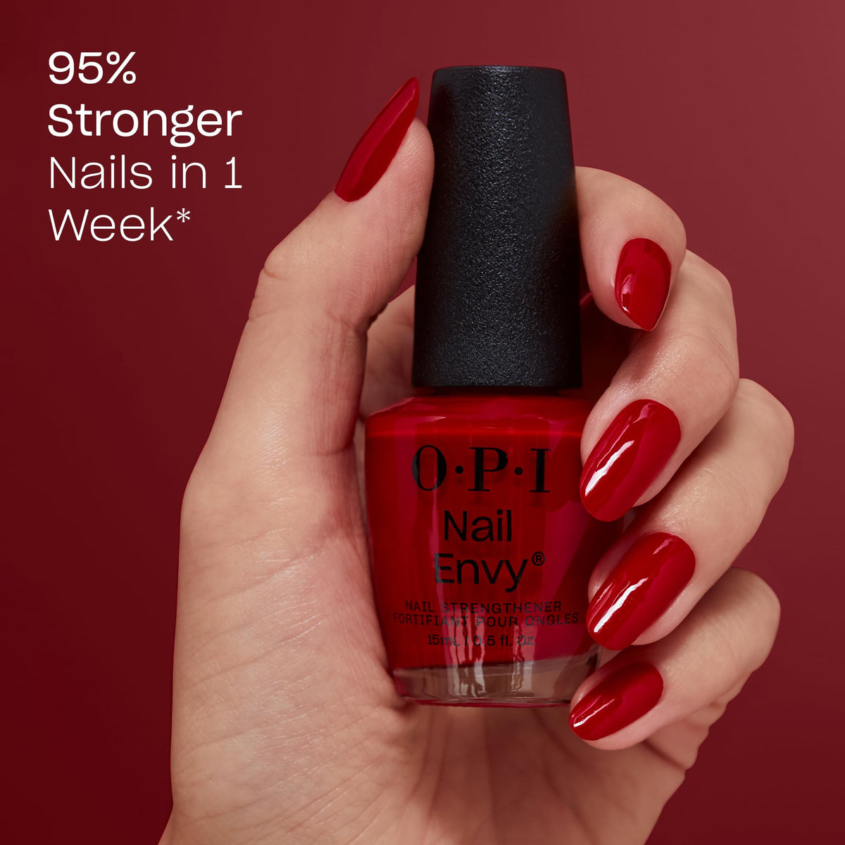 OPI Nail Envy Strengthener Big Apple Red bottle side view