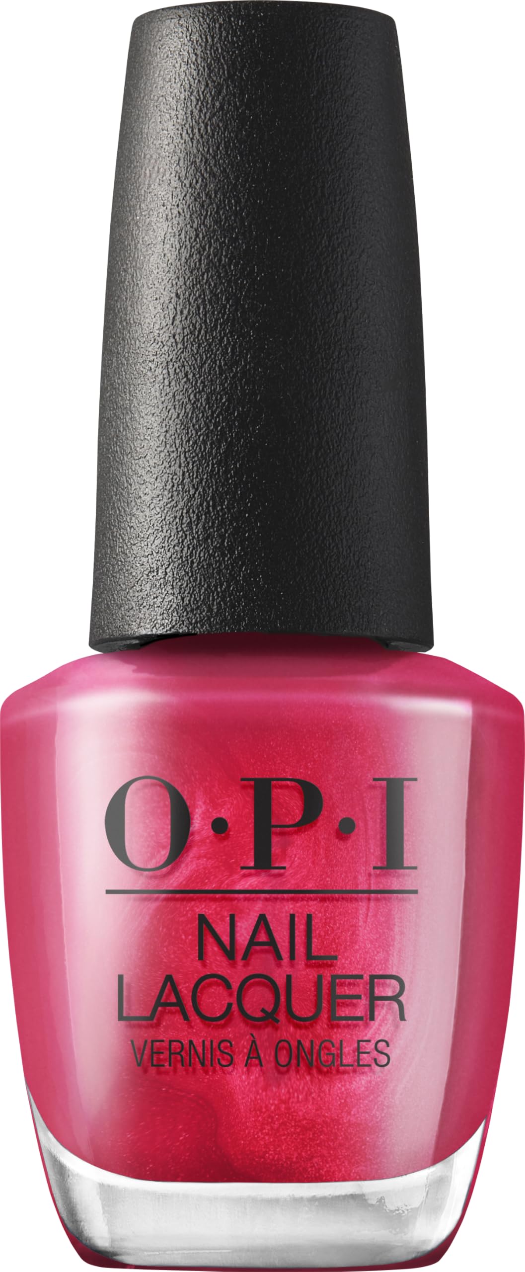 OPI Nail Lacquer 15 Minutes of Flame bright pink shimmer bottle front view
