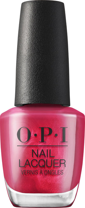 OPI Nail Lacquer 15 Minutes of Flame bright pink shimmer bottle front view