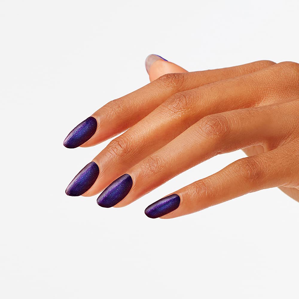 OPI Nail Lacquer Abstract After Dark dark purple shimmer bottle side view