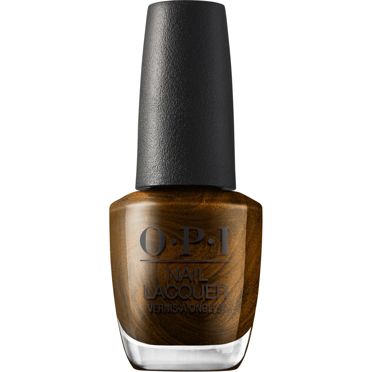 OPI Nail Lacquer Band Tease dark gold brown polish front view