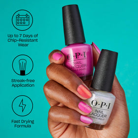 OPI nail lacquer bottle with soft yellow shade