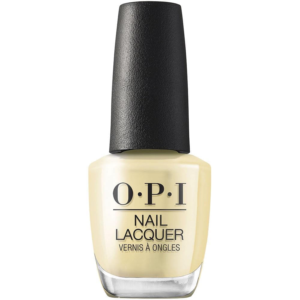 OPI Nail Lacquer Buttafly sheer bright yellow polish front view