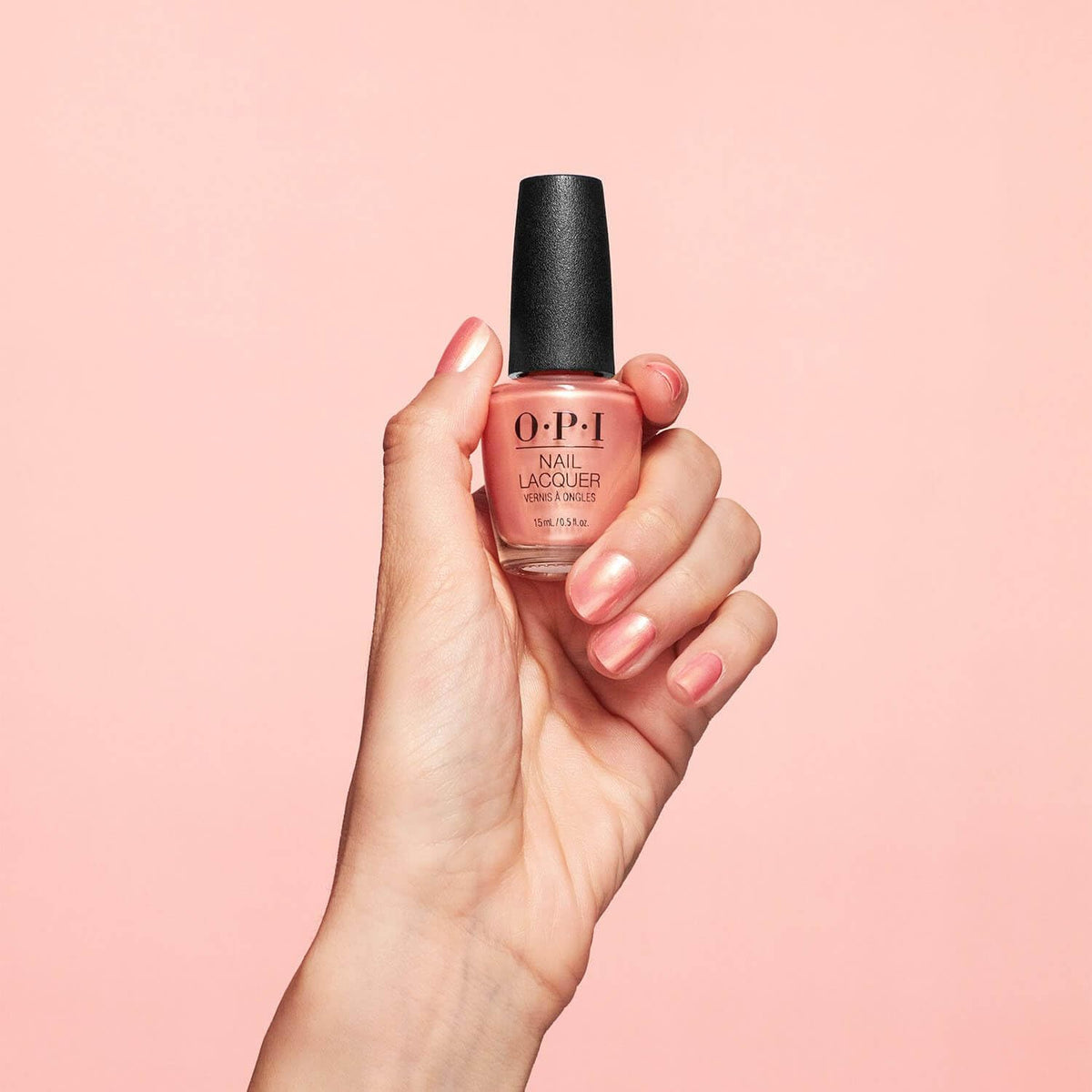 OPI Nail Lacquer Data Peach bottle with pro-wide brush
