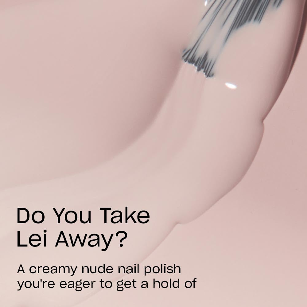 OPI Nail Lacquer Do You Take Lei Away? soft beige polish application on nails