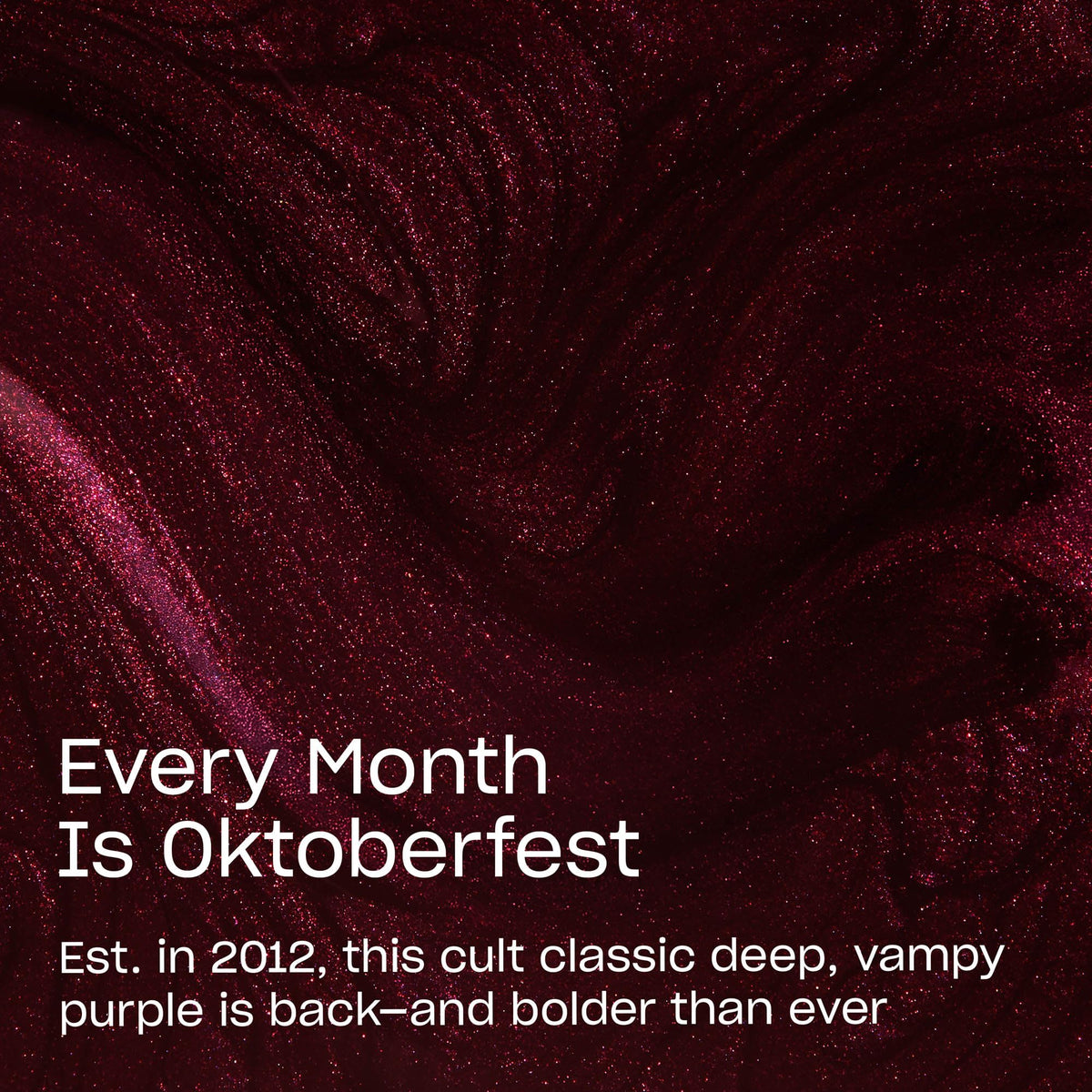 OPI Nail Lacquer Every Month is Oktoberfest dark purple shimmer brush close-up