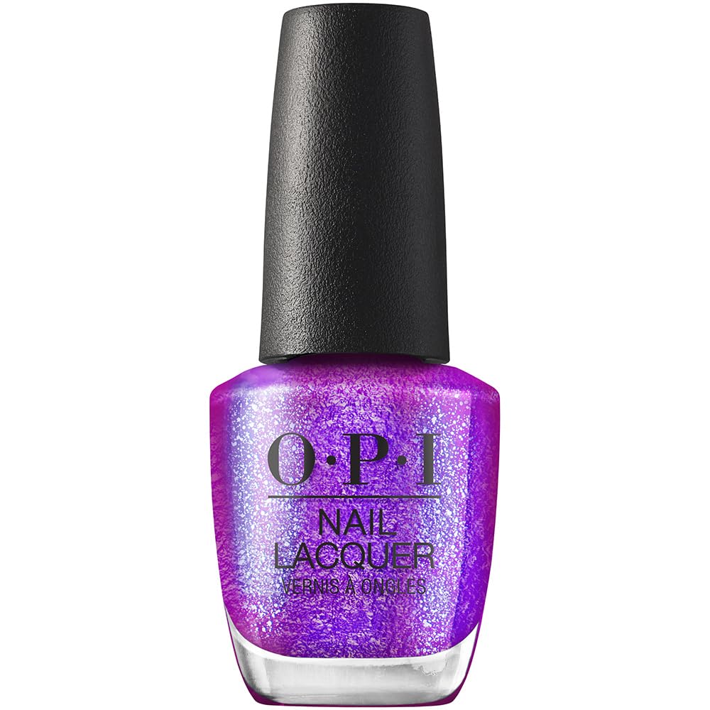 OPI Nail Lacquer Feelin’ Libra-ted bright purple shimmer bottle front view