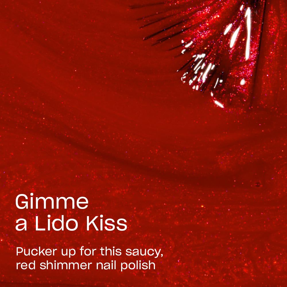 OPI Nail Lacquer Gimme a Lido Kiss brush and polish close-up