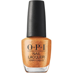 OPI Nail Lacquer gLITter sheer bright orange nail polish front view