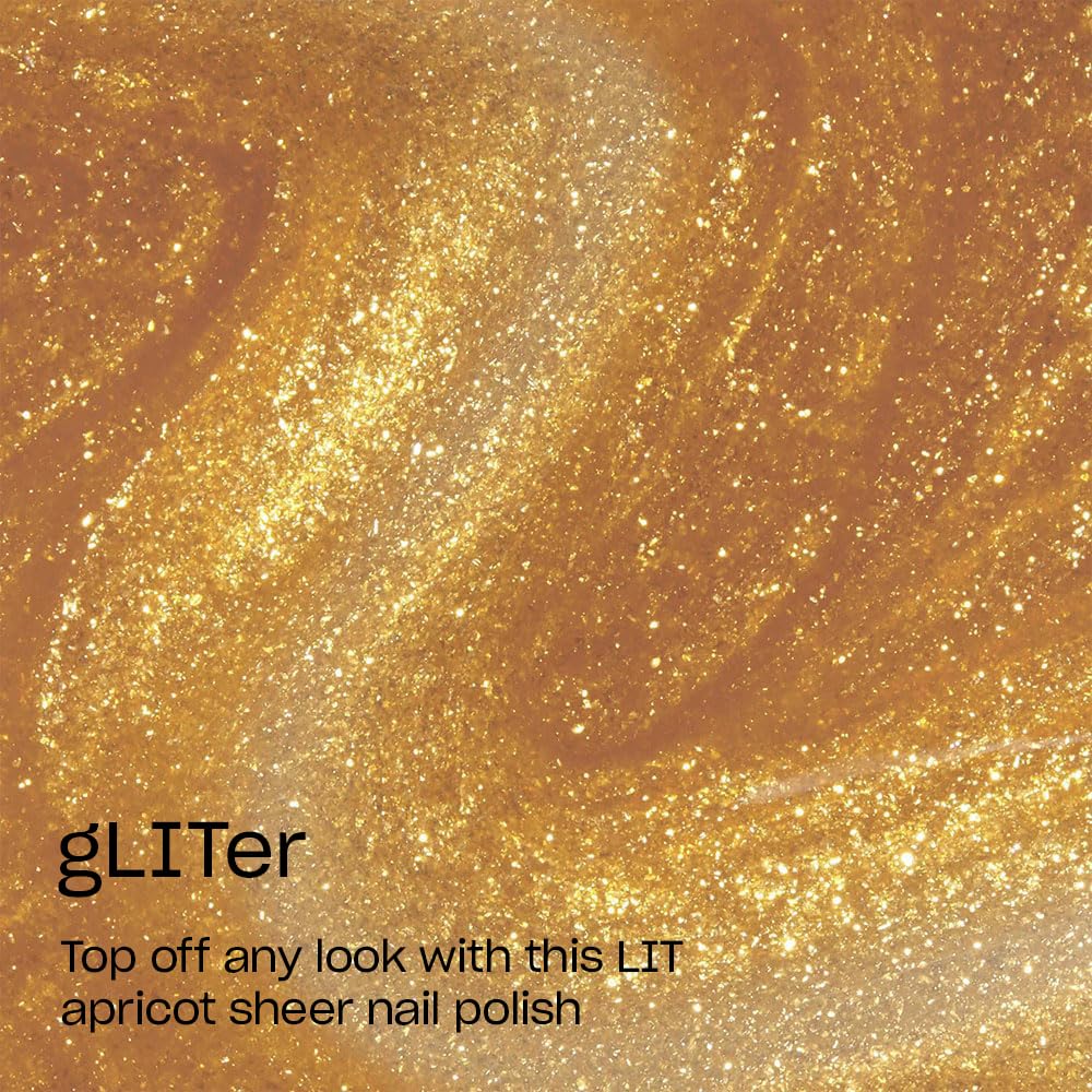 OPI Nail Lacquer gLITter sheer bright orange nail polish with brush