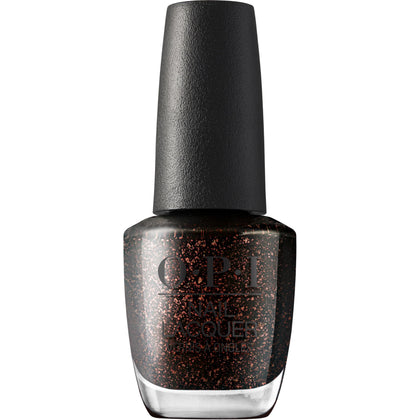 OPI Nail Lacquer Grunge Queen front view with dark red-copper shimmer