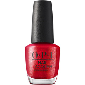 OPI Nail Lacquer Kiss My Aries bright red shimmer polish front view