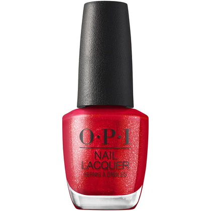 OPI Nail Lacquer Kiss My Aries bright red shimmer polish front view