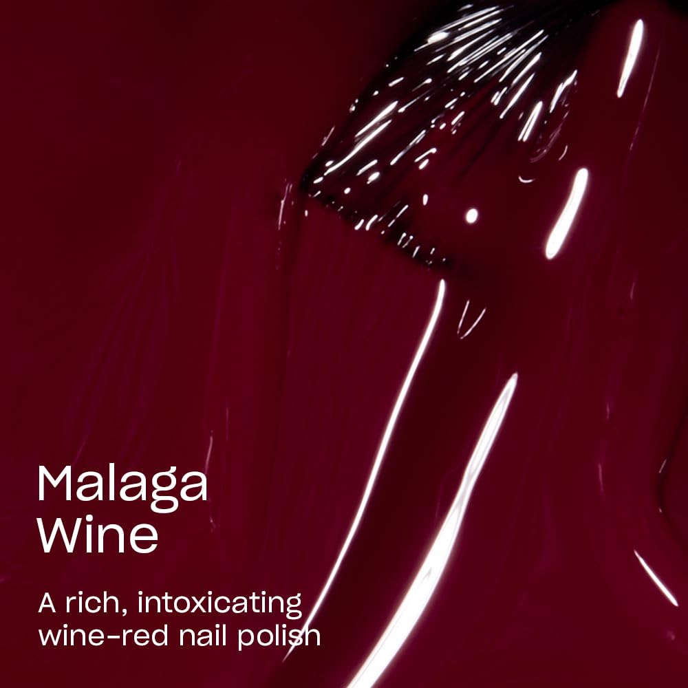 OPI Nail Lacquer Malaga Wine dark red nail polish bottle side view