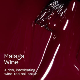 OPI Nail Lacquer Malaga Wine dark red nail polish bottle side view