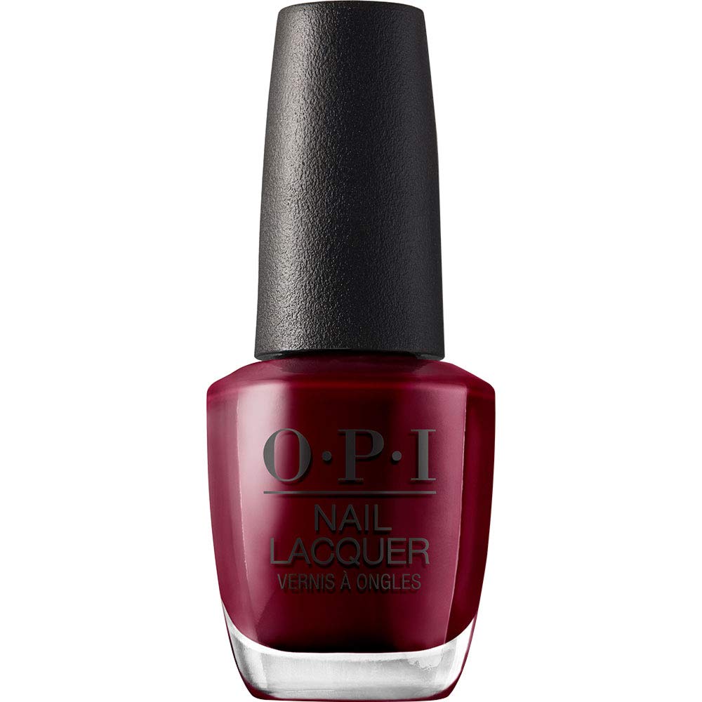 OPI Nail Lacquer Malaga Wine dark red nail polish front view
